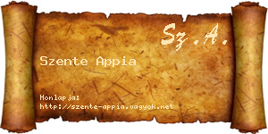 Szente Appia névjegykártya